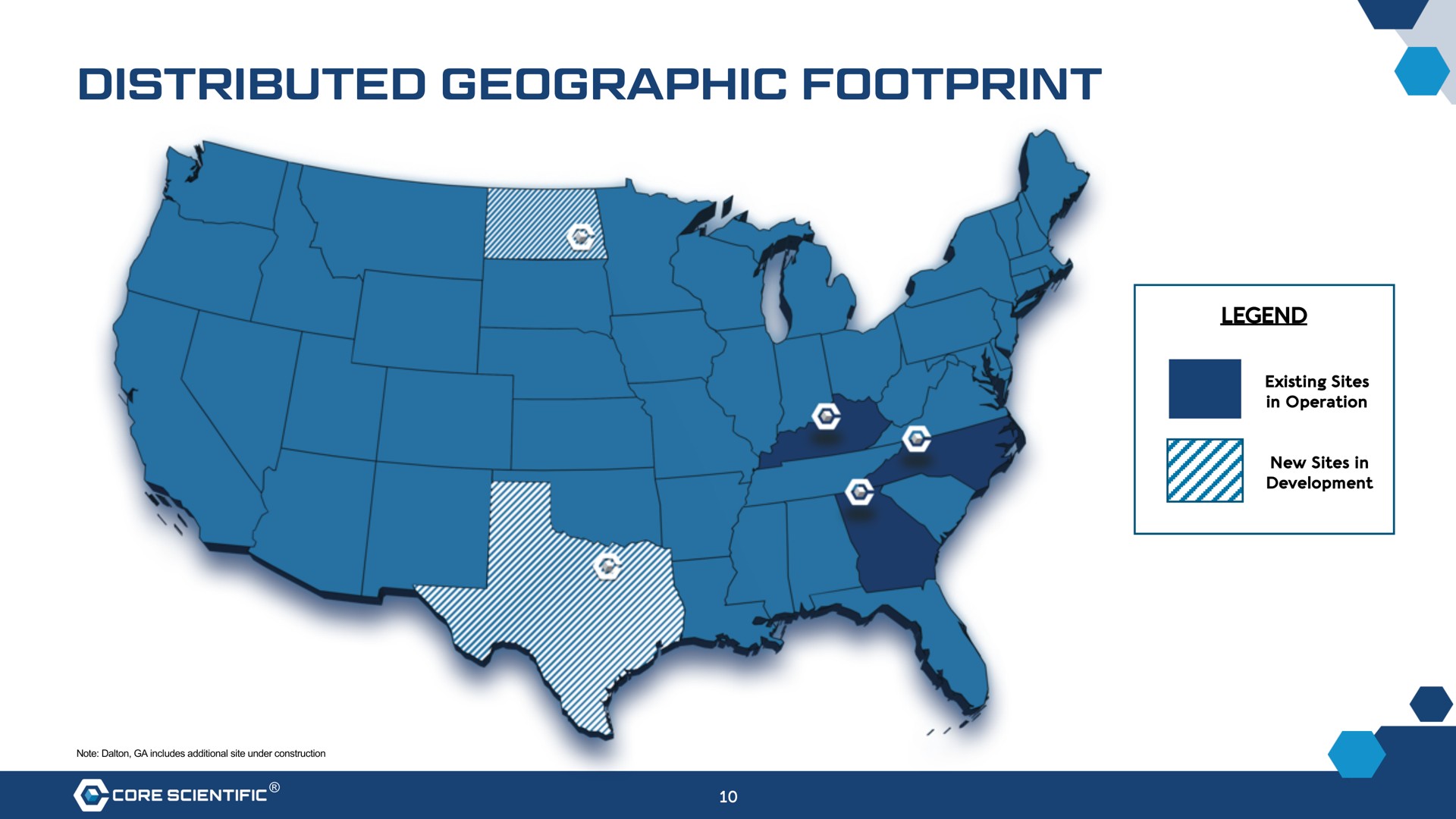 distributed geographic footprint | Core Scientific