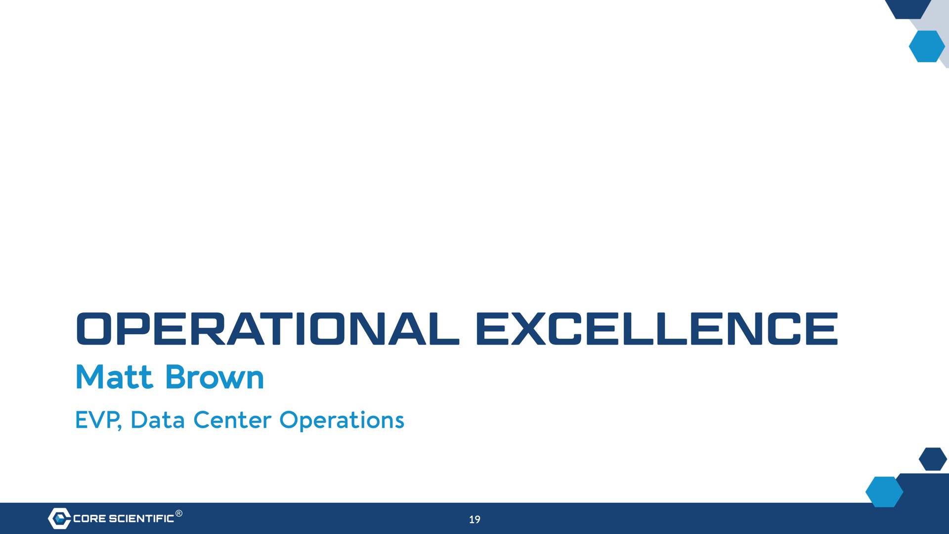 operational excellence brown data center operations | Core Scientific