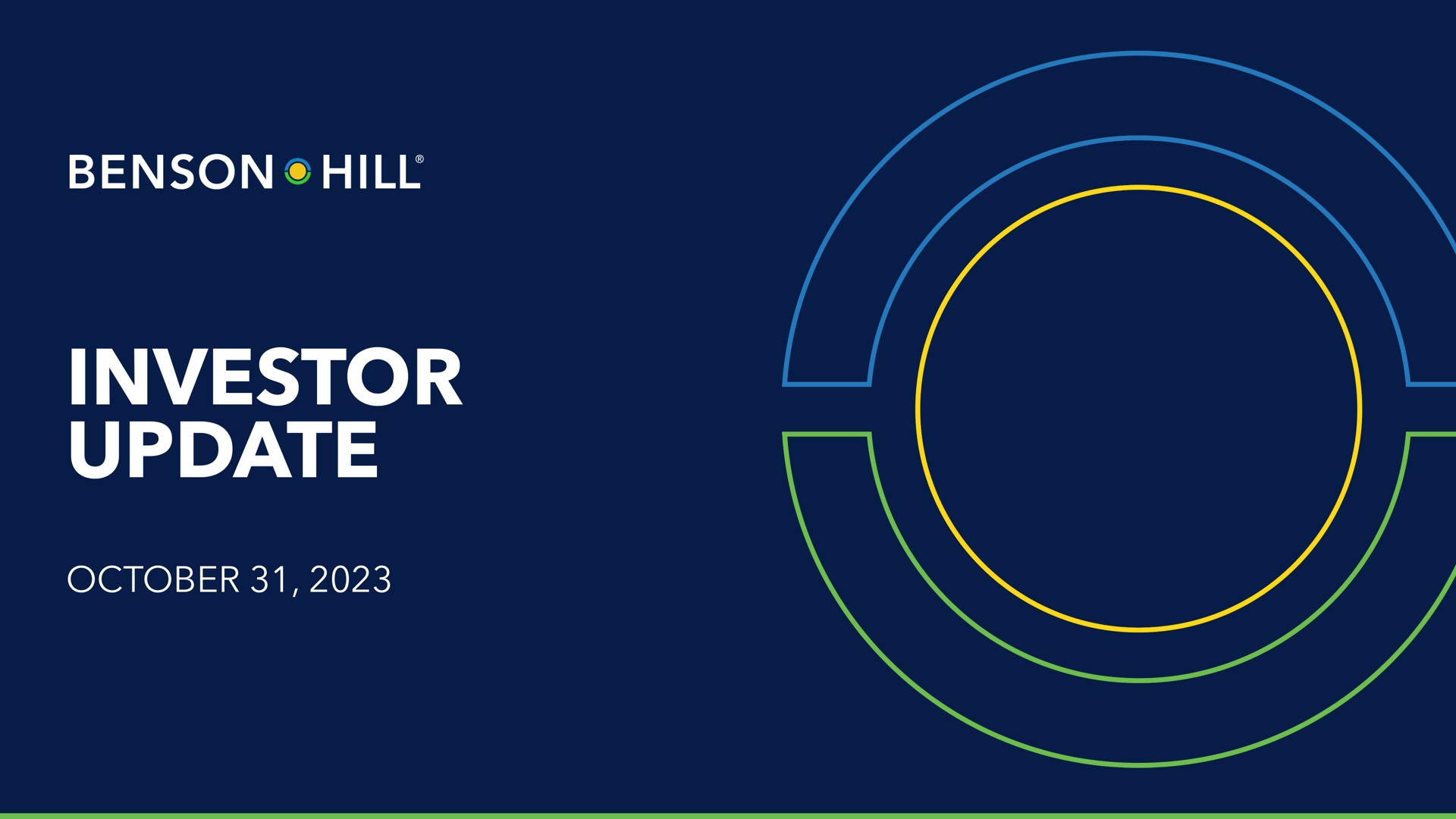 investor update hill | Benson Hill