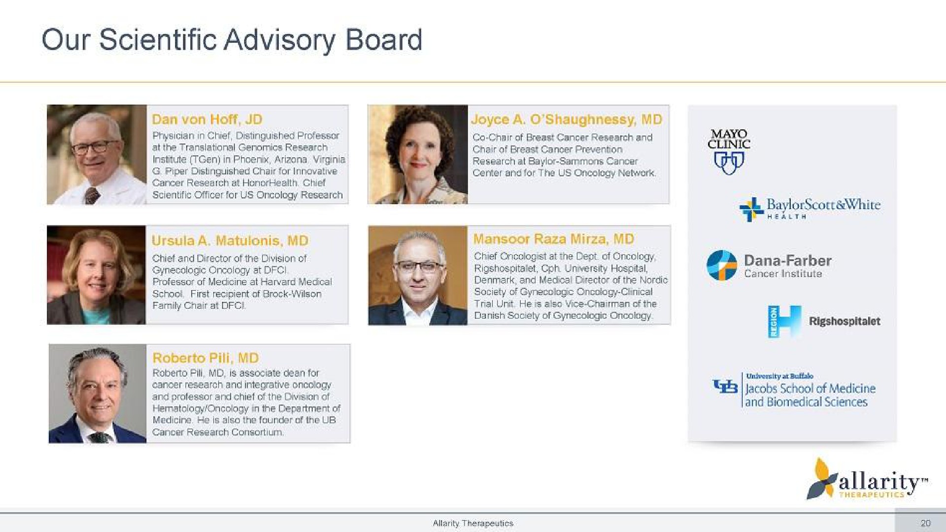 our scientific advisory board | Allarity Therapeutics