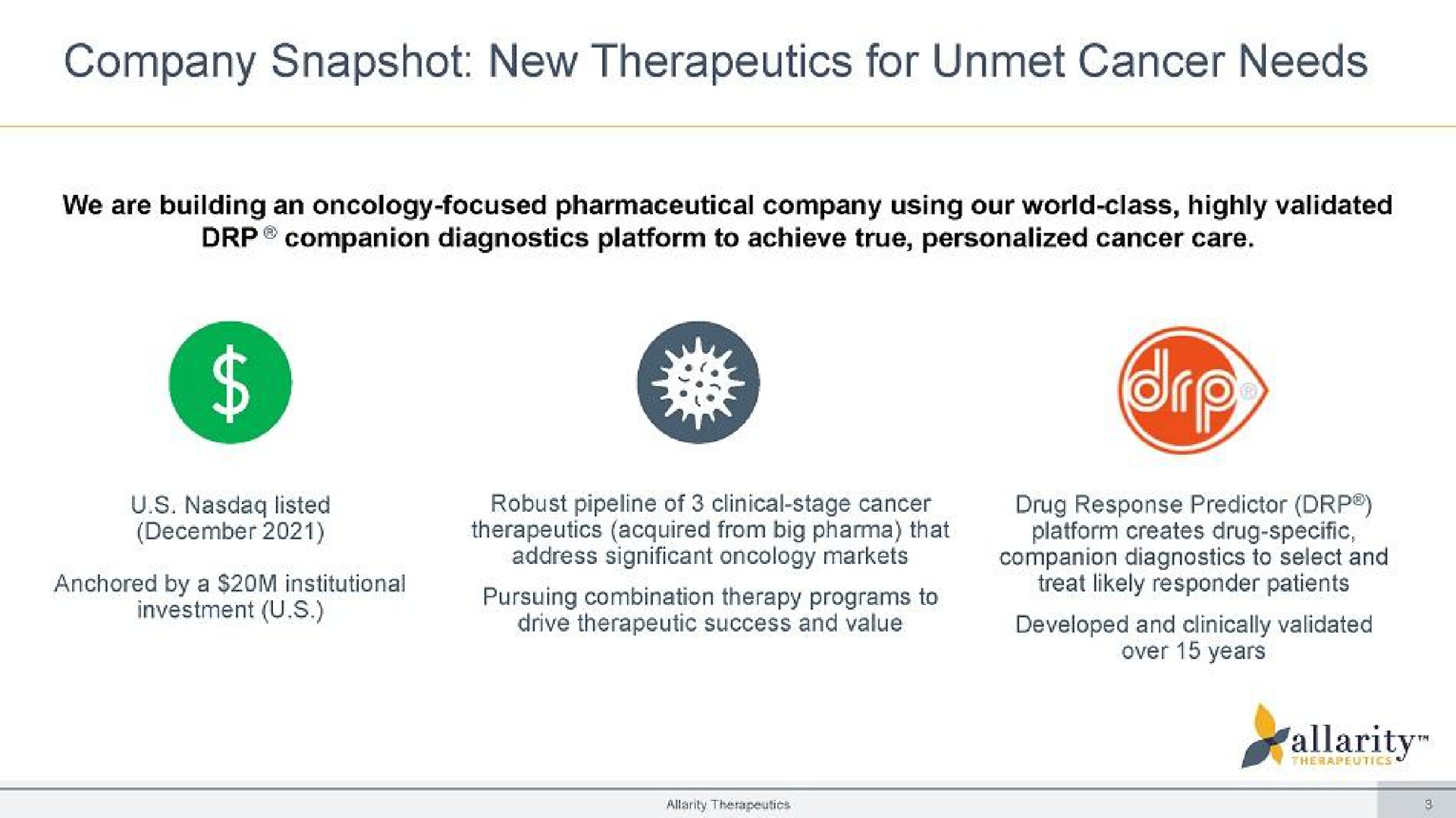 company snapshot new therapeutics for unmet cancer needs | Allarity Therapeutics