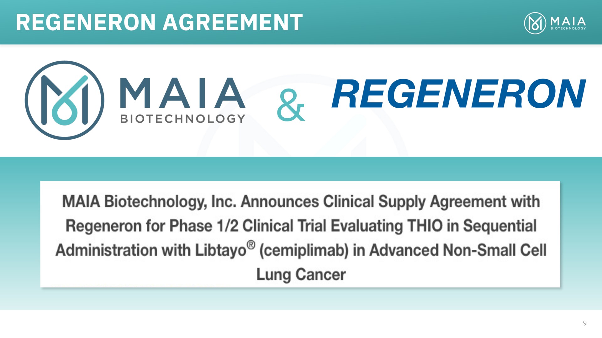 agreement | MAIA Biotechnology