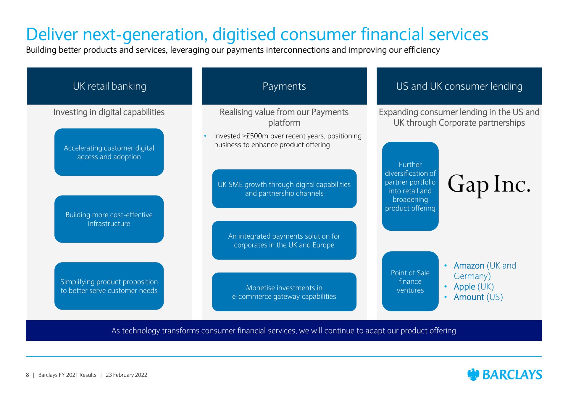 deliver next generation consumer financial services | Barclays