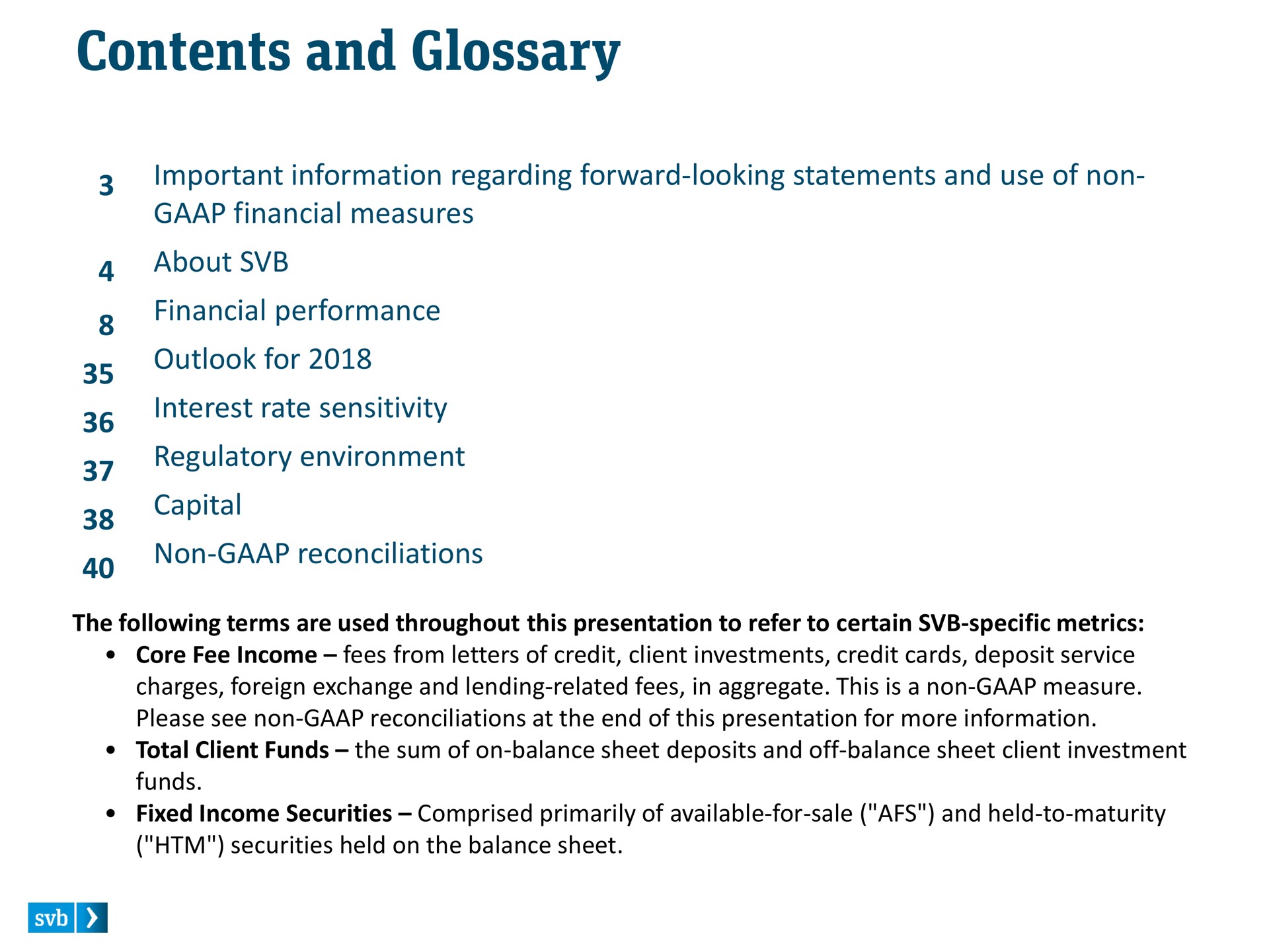 contents and glossary | Silicon Valley Bank