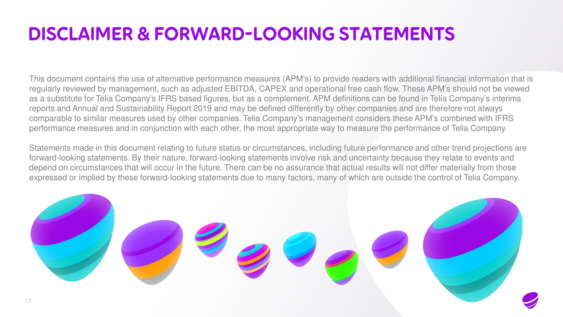 disclaimer forward looking statements | Telia Company