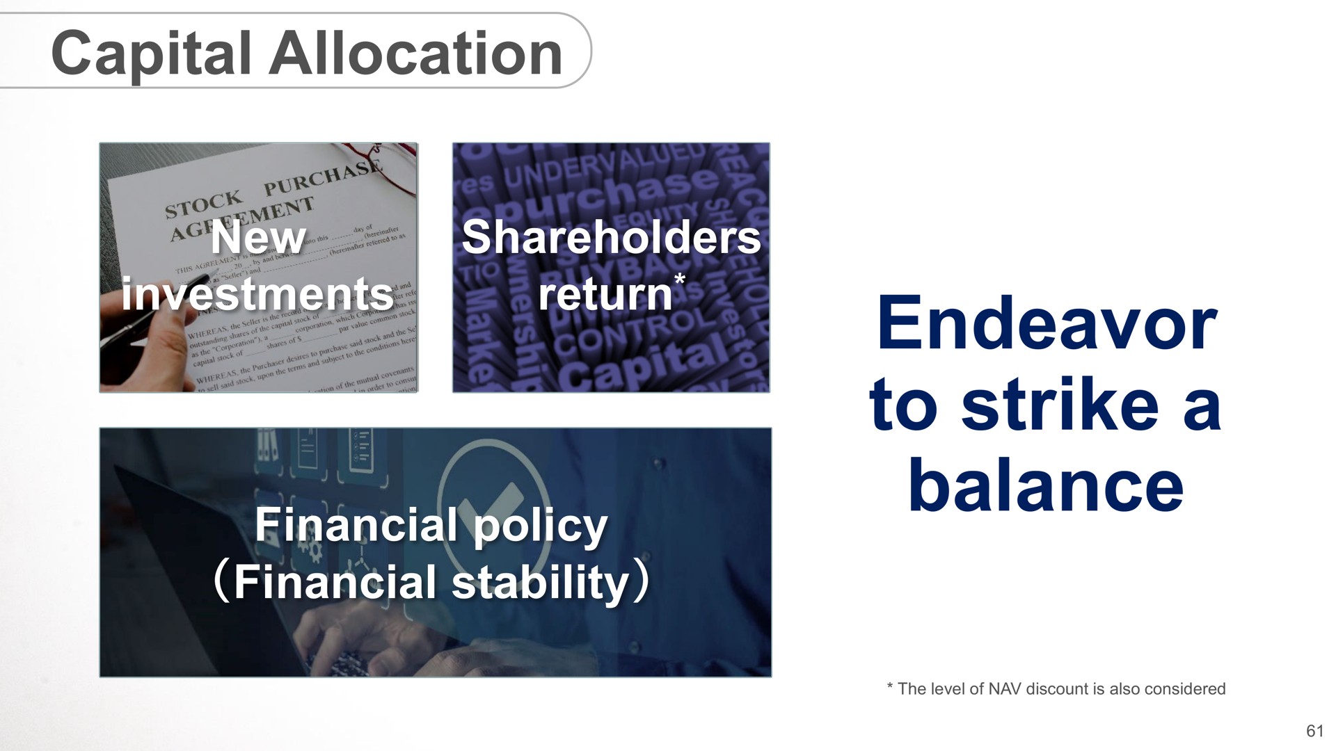 capital allocation new investments shareholders return financial policy financial stability endeavor to strike a balance | SoftBank