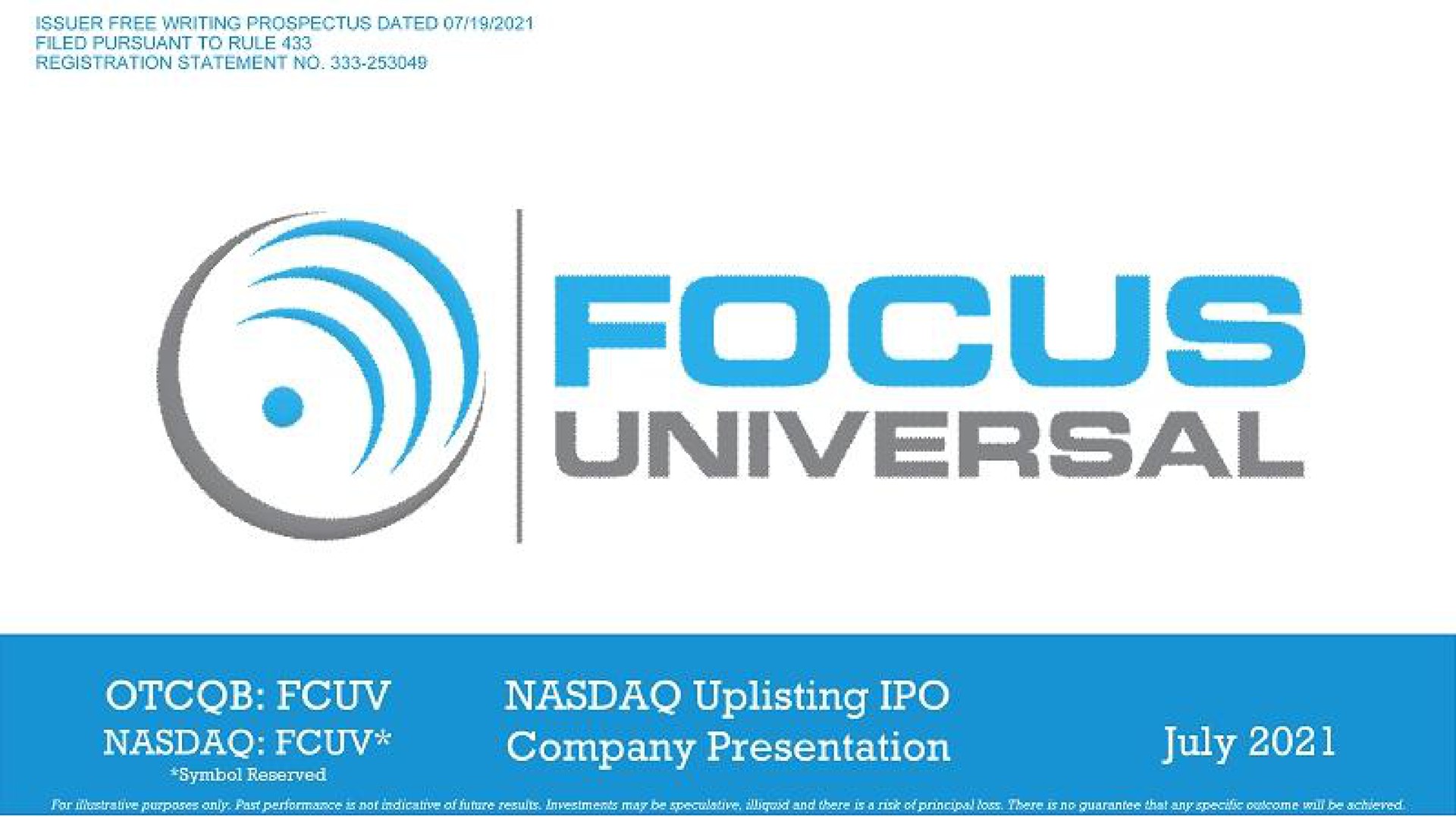 universal company presentation | Focus Universal