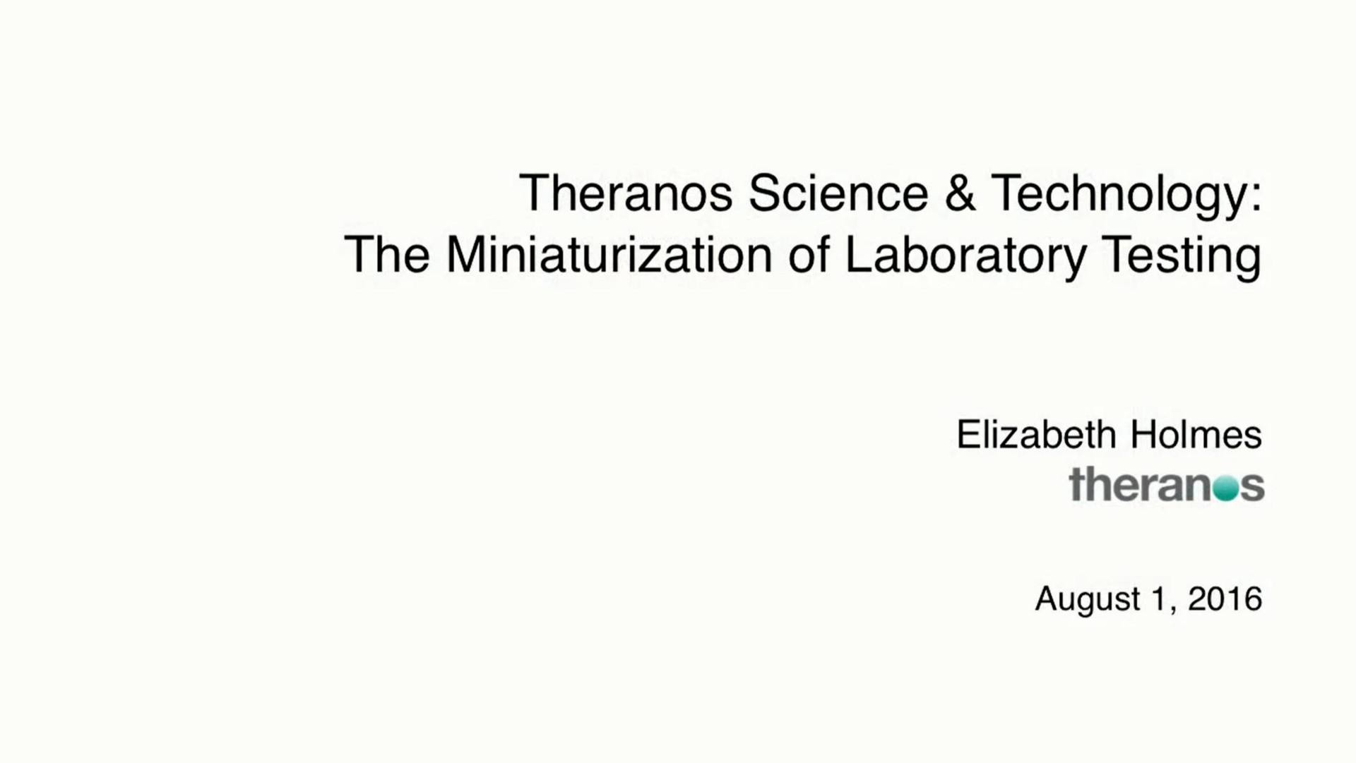 science technology the of laboratory testing | Theranos