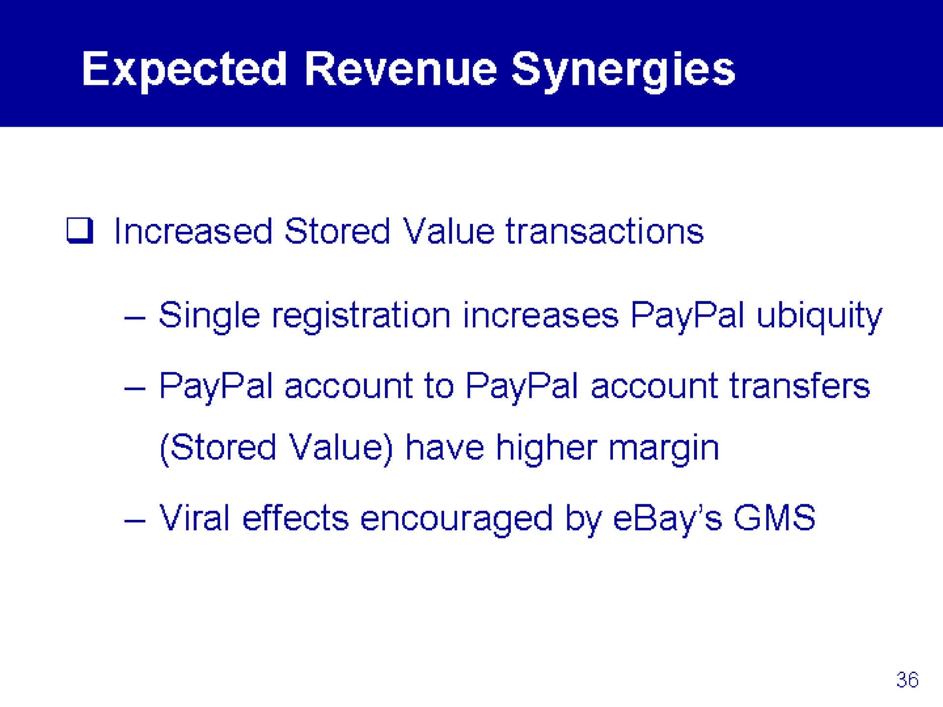 expected revenue synergies | eBay