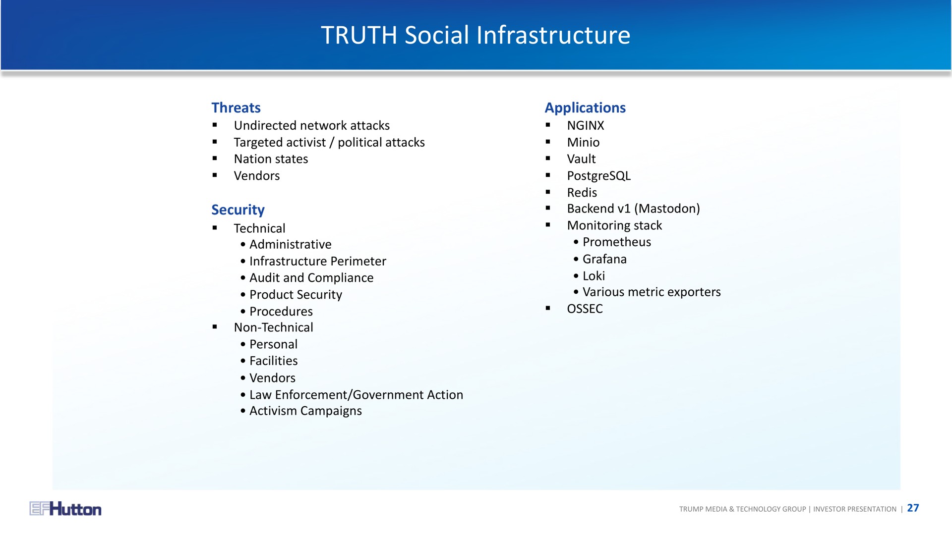 truth social infrastructure | TMTG