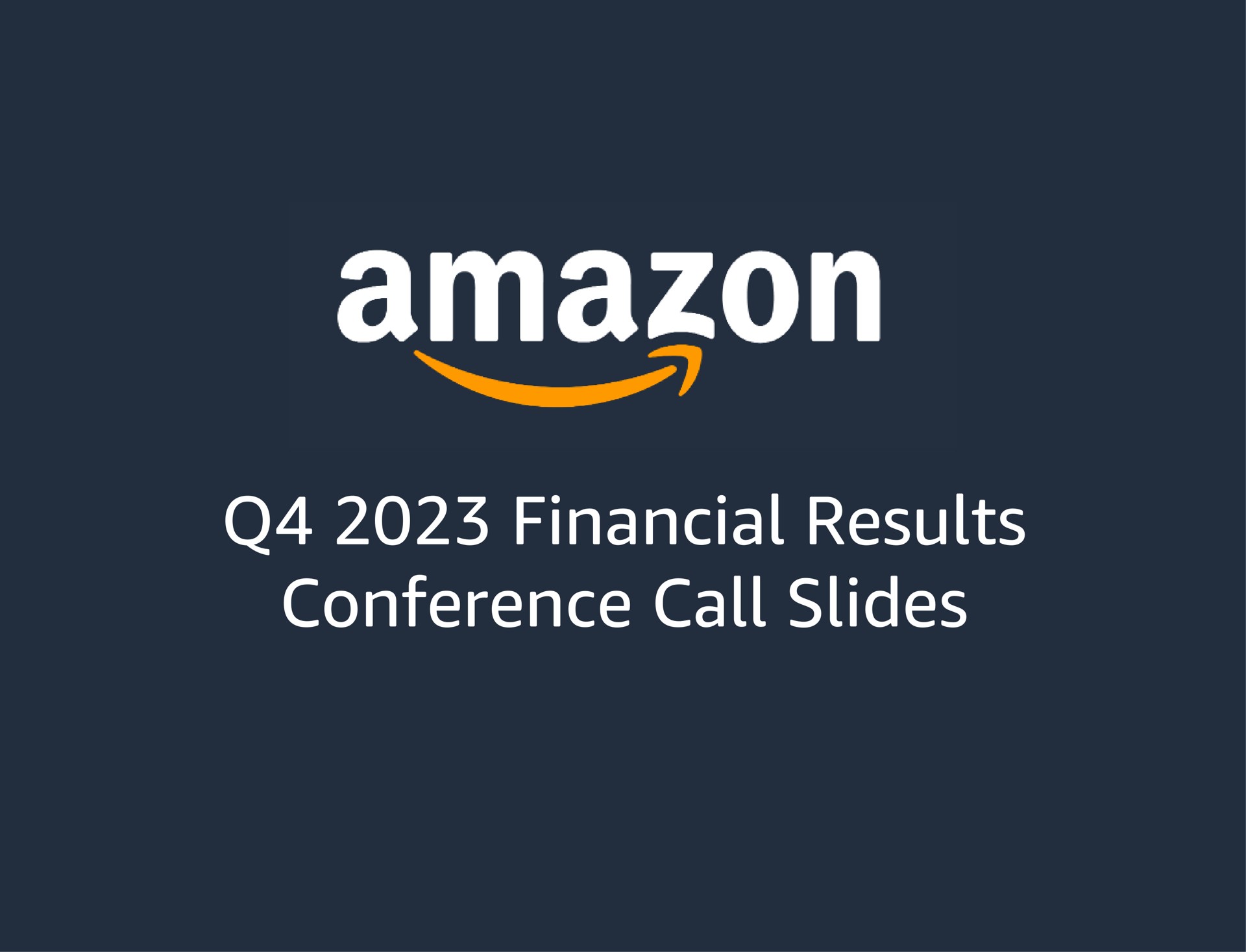 financial results conference call slides | Amazon