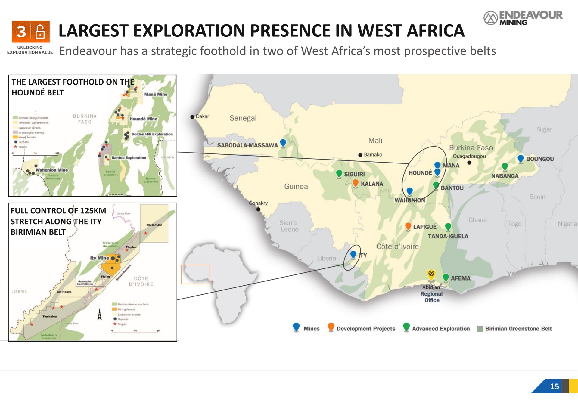 exploration presence in west has a strategic foothold in two of west most prospective belts | Endeavour Mining