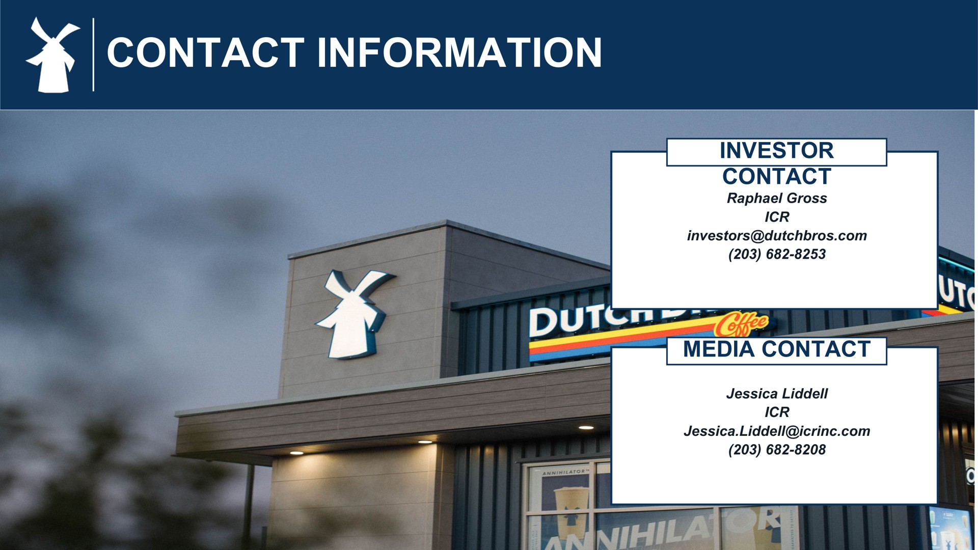 contact information | Dutch Bros