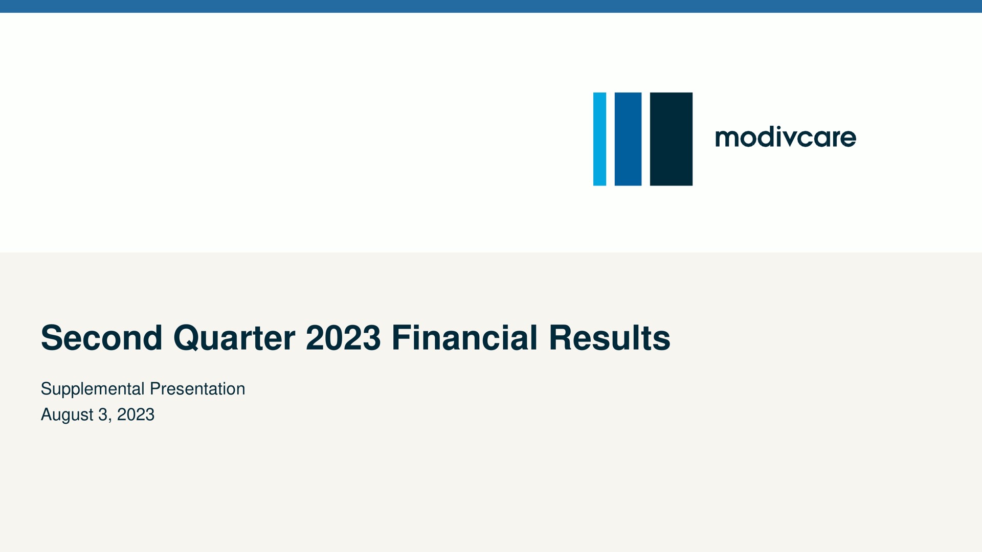 second quarter financial results supplemental presentation august | ModivCare