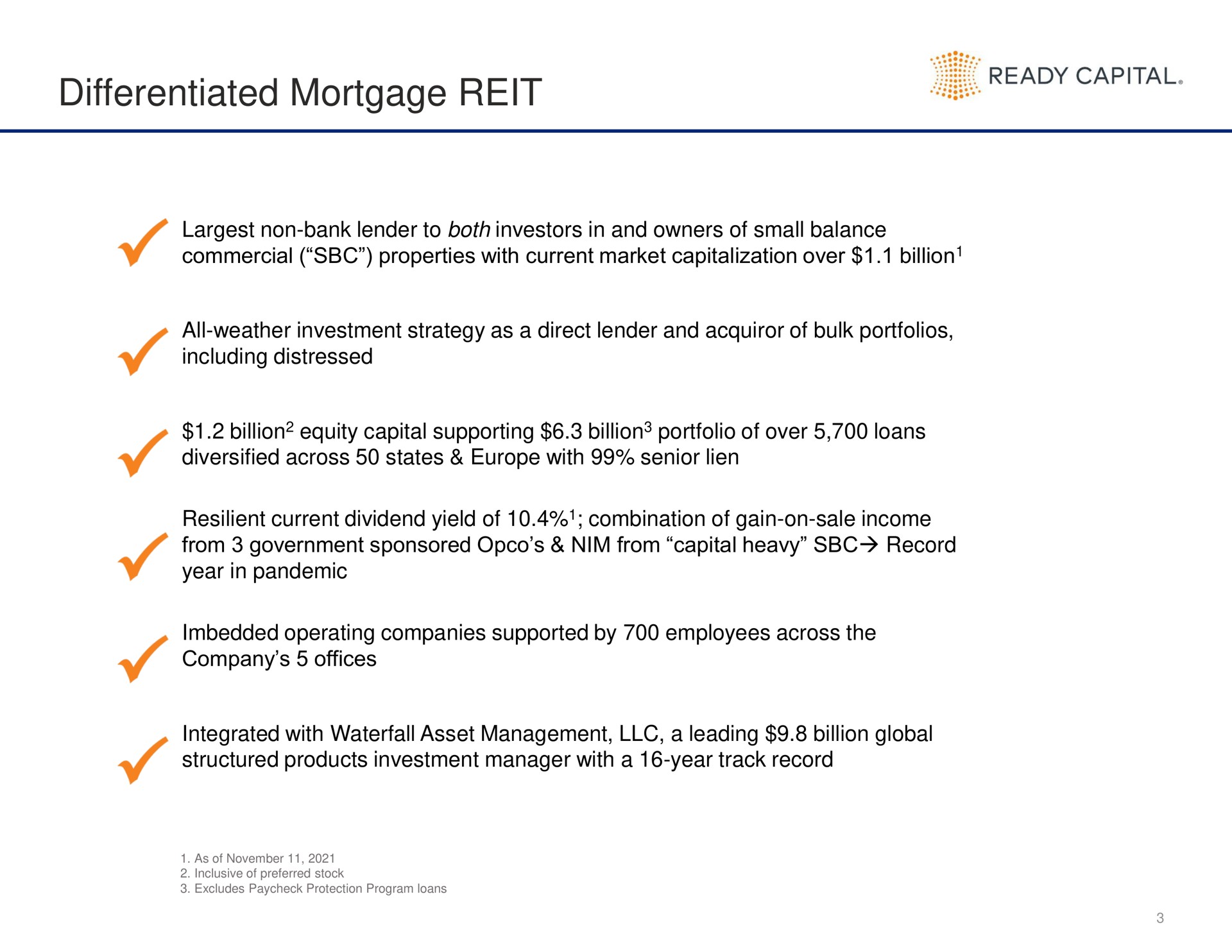 differentiated mortgage reit ready capital | Ready Capital