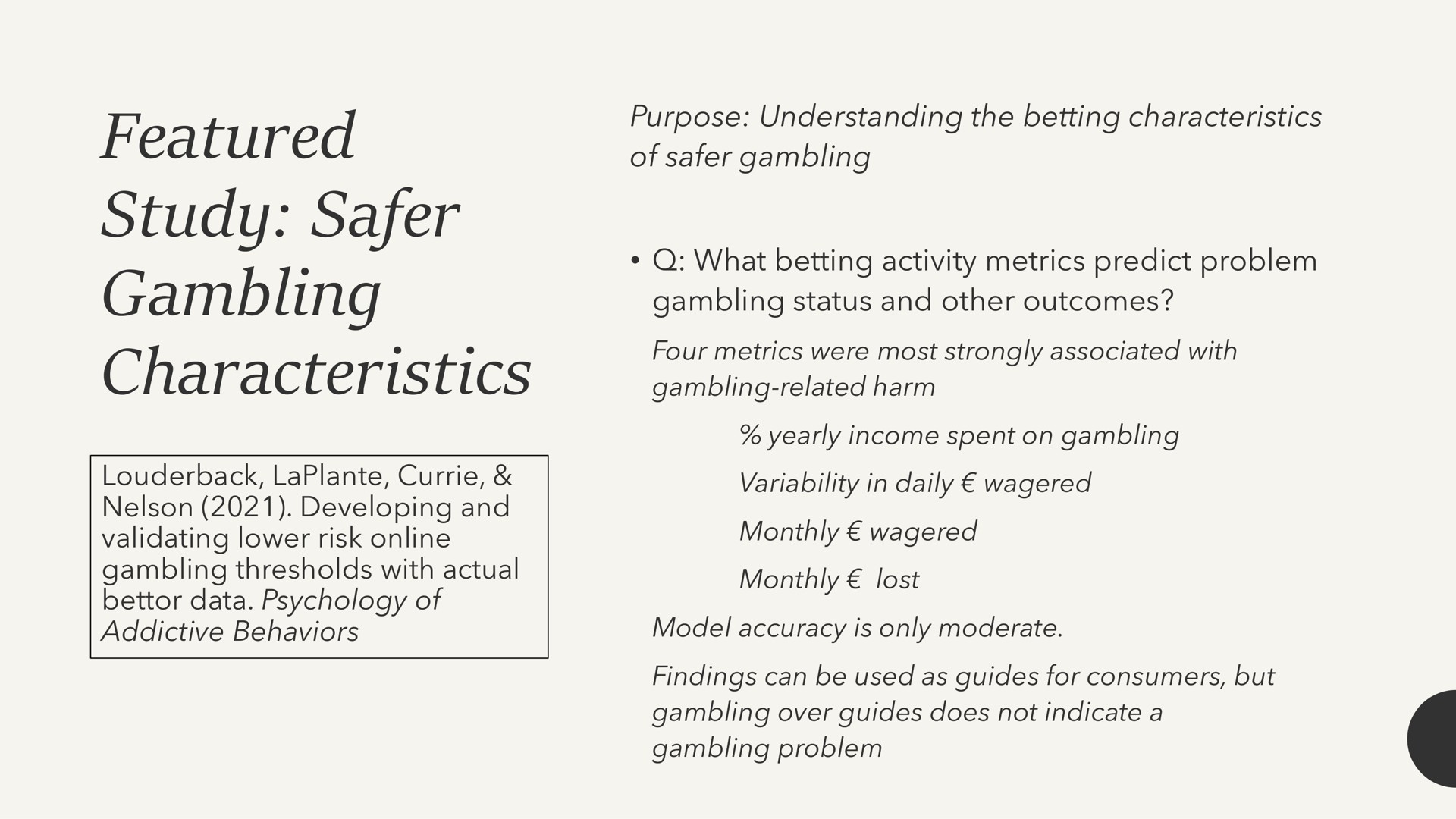 featured study gambling characteristics | Entain Group