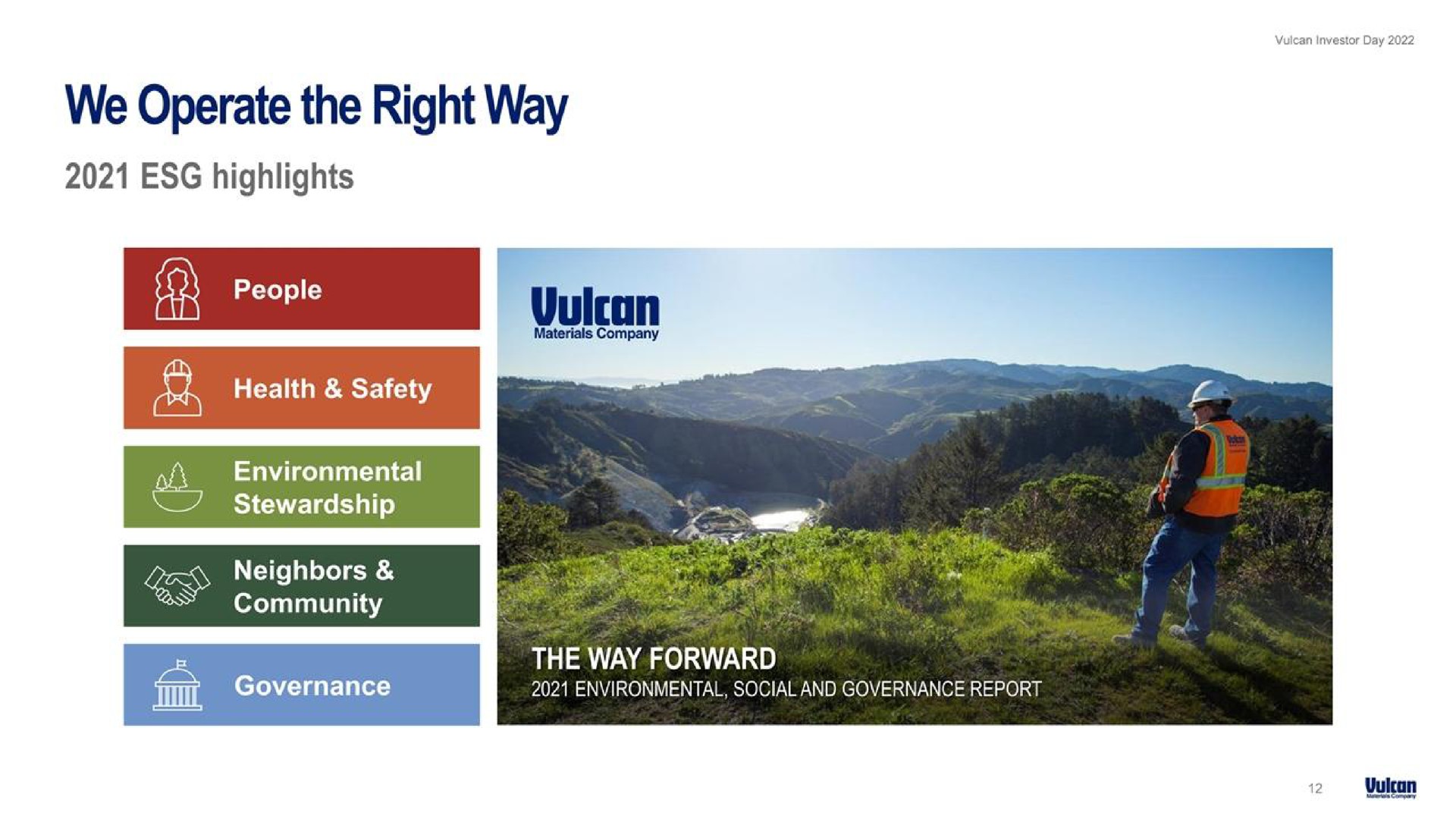 we operate the right way | Vulcan Materials