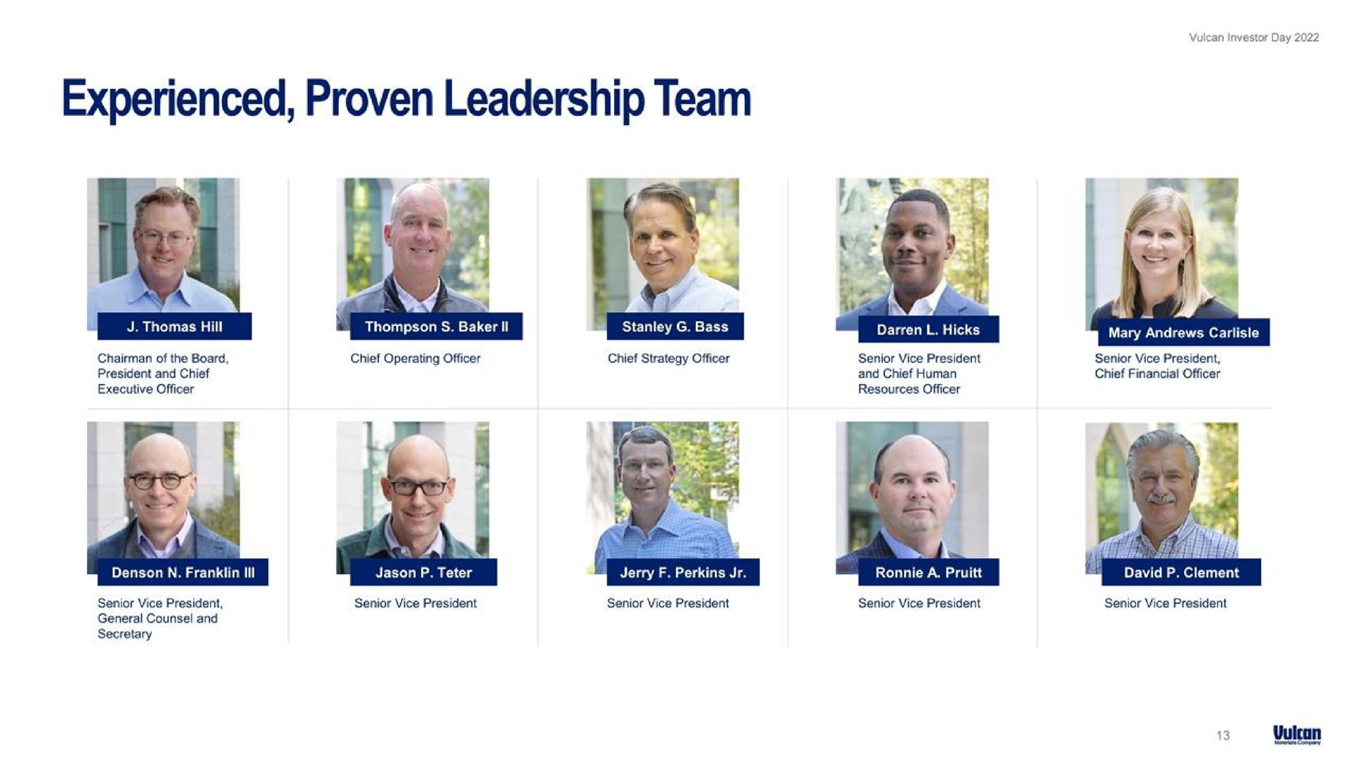experienced proven leadership team | Vulcan Materials