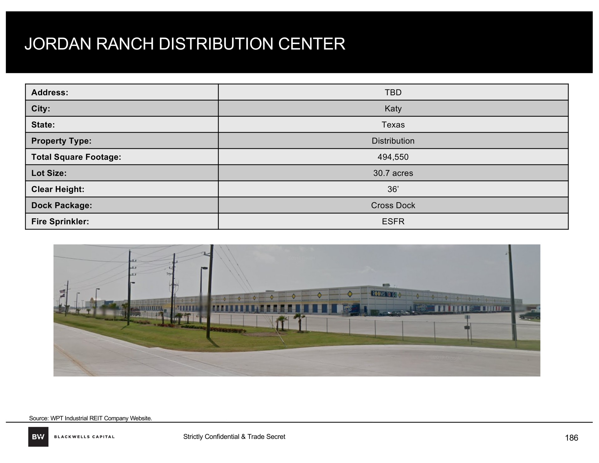 jordan ranch distribution center oes | Blackwells Capital