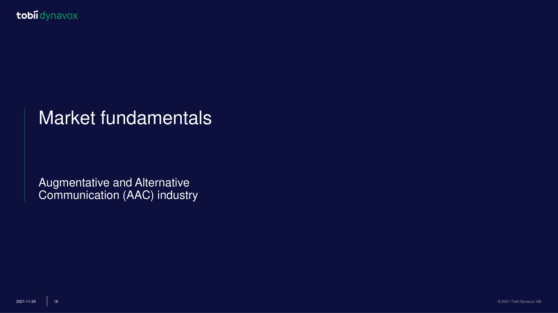 market fundamentals augmentative and alternative communication industry | Tobii Dynavox