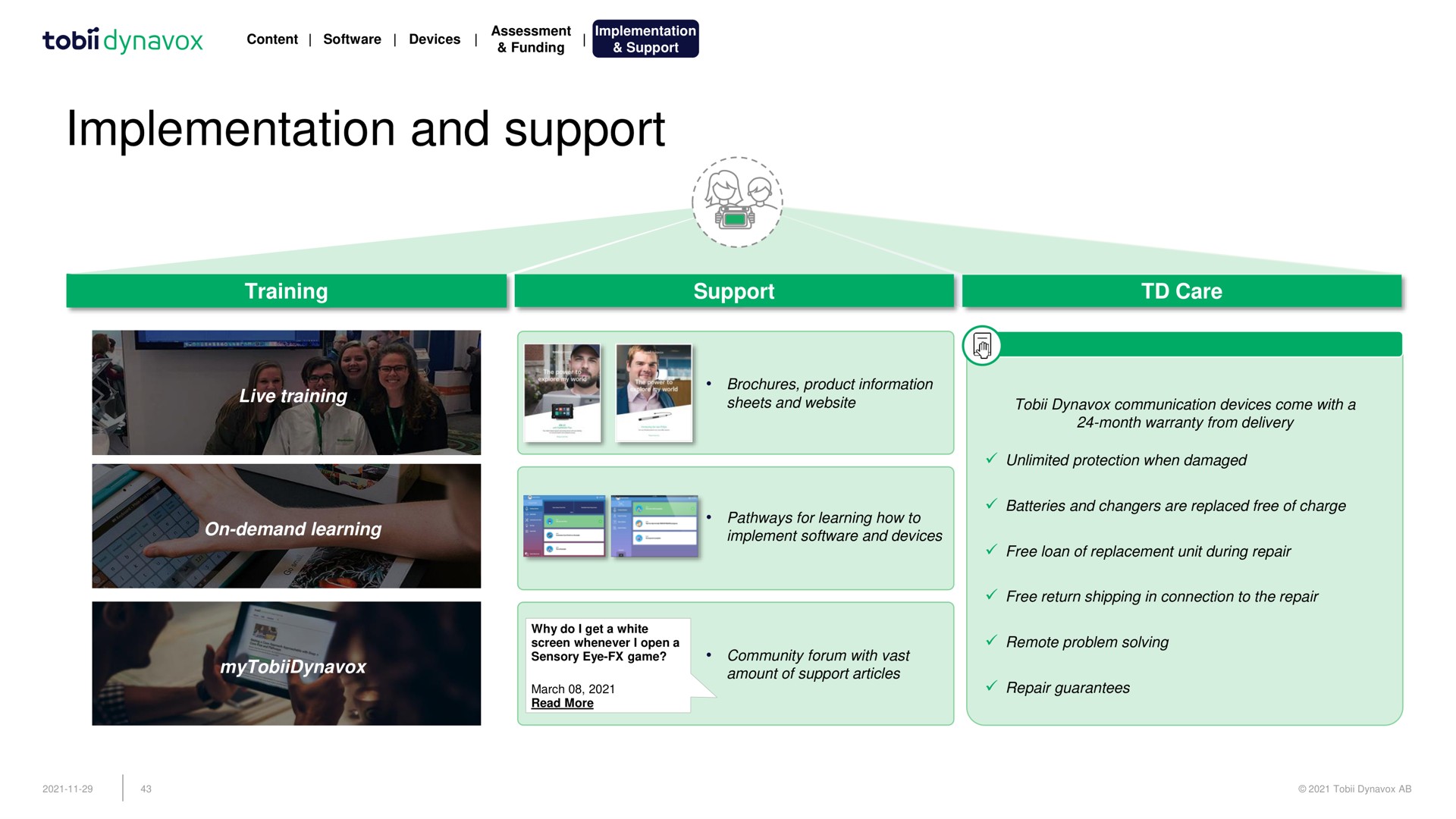 implementation and support | Tobii Dynavox
