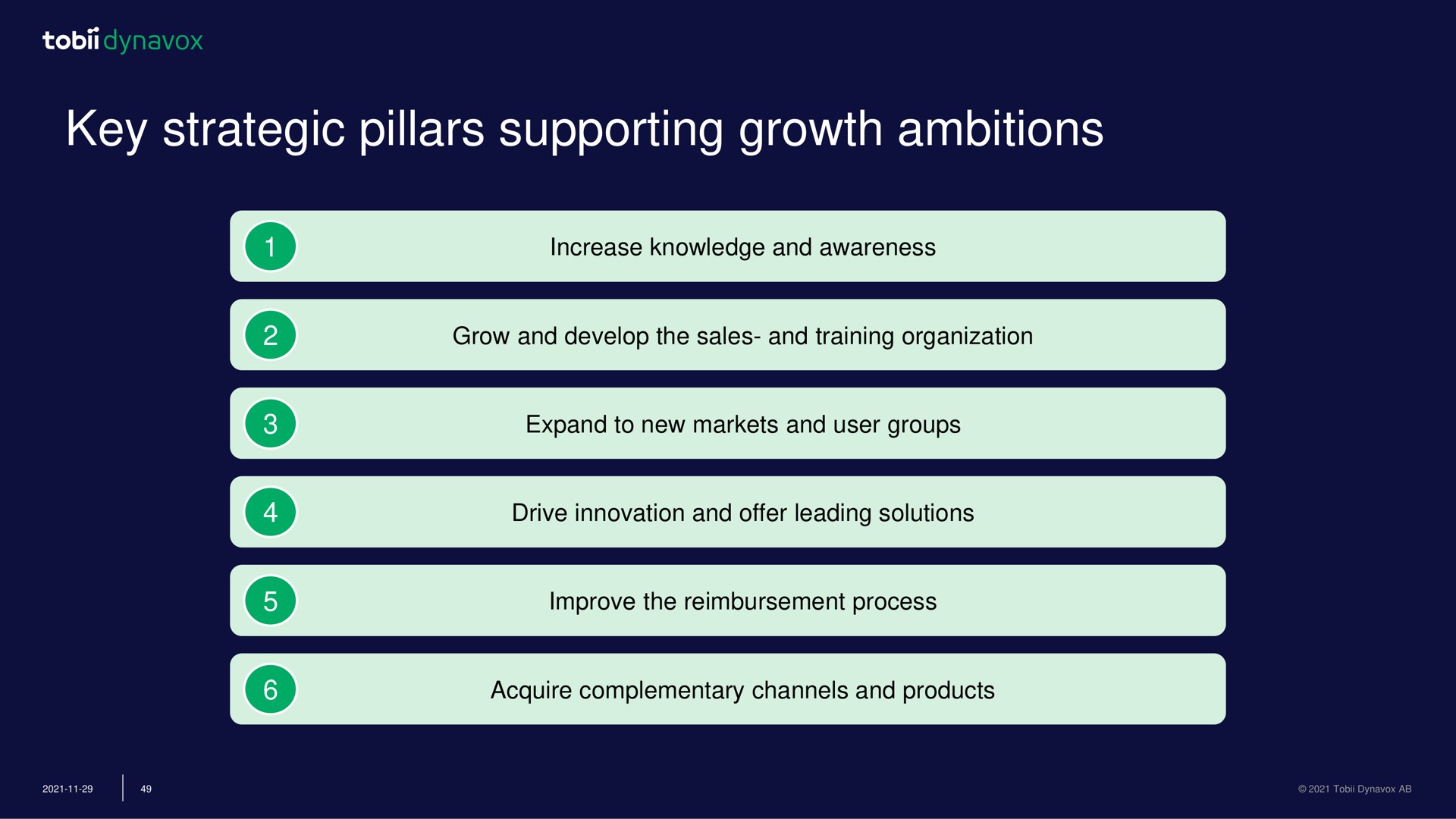 key strategic pillars supporting growth ambitions | Tobii Dynavox