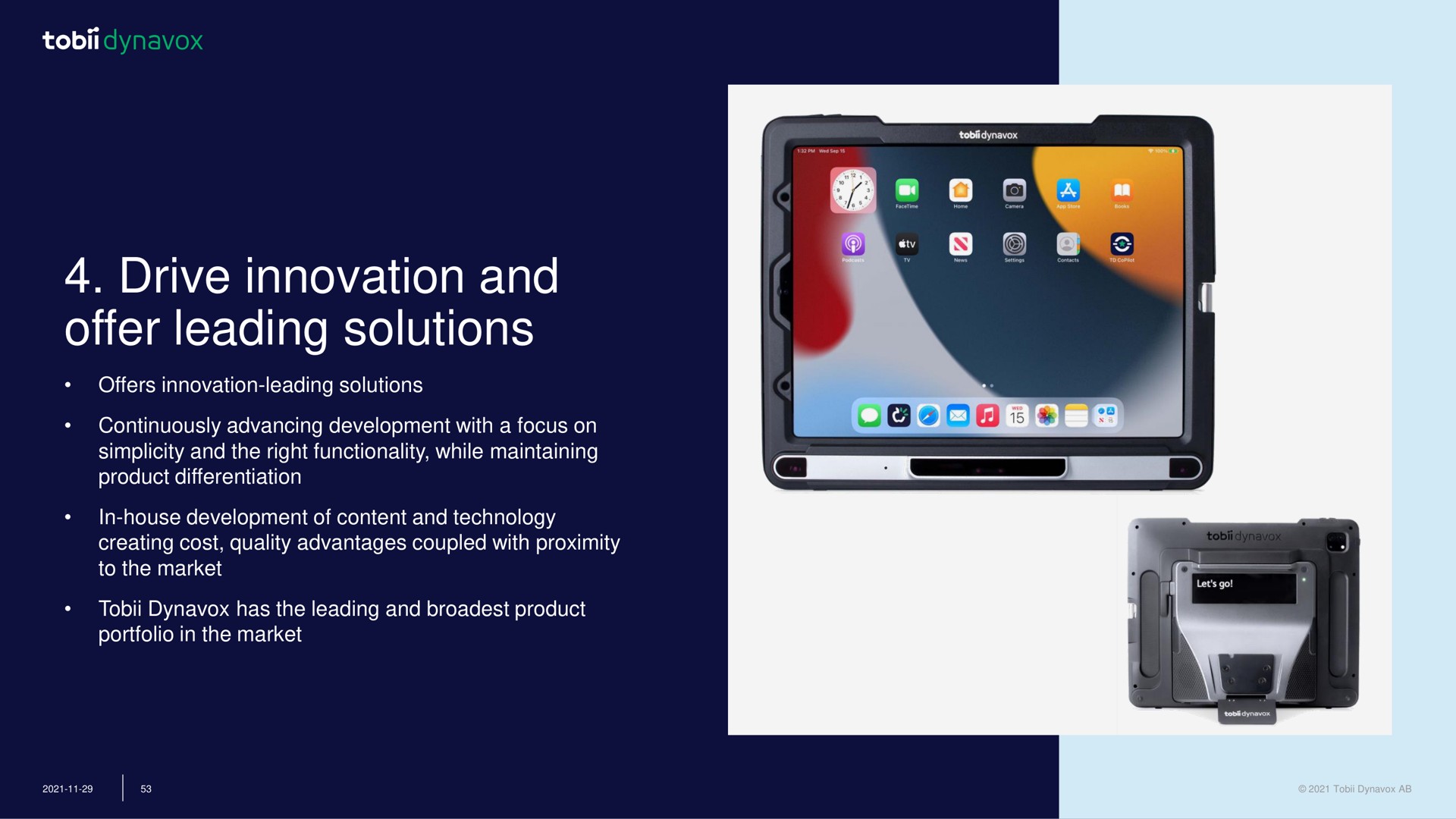 drive innovation and offer leading solutions | Tobii Dynavox