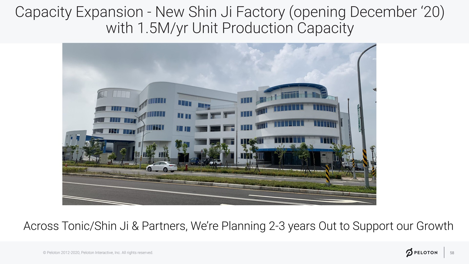 capacity expansion new shin factory opening with unit production capacity | Peloton