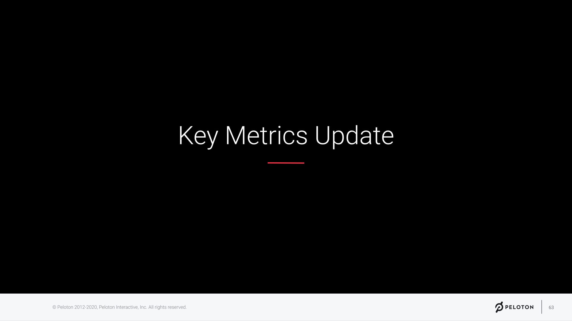 key metrics update | Peloton