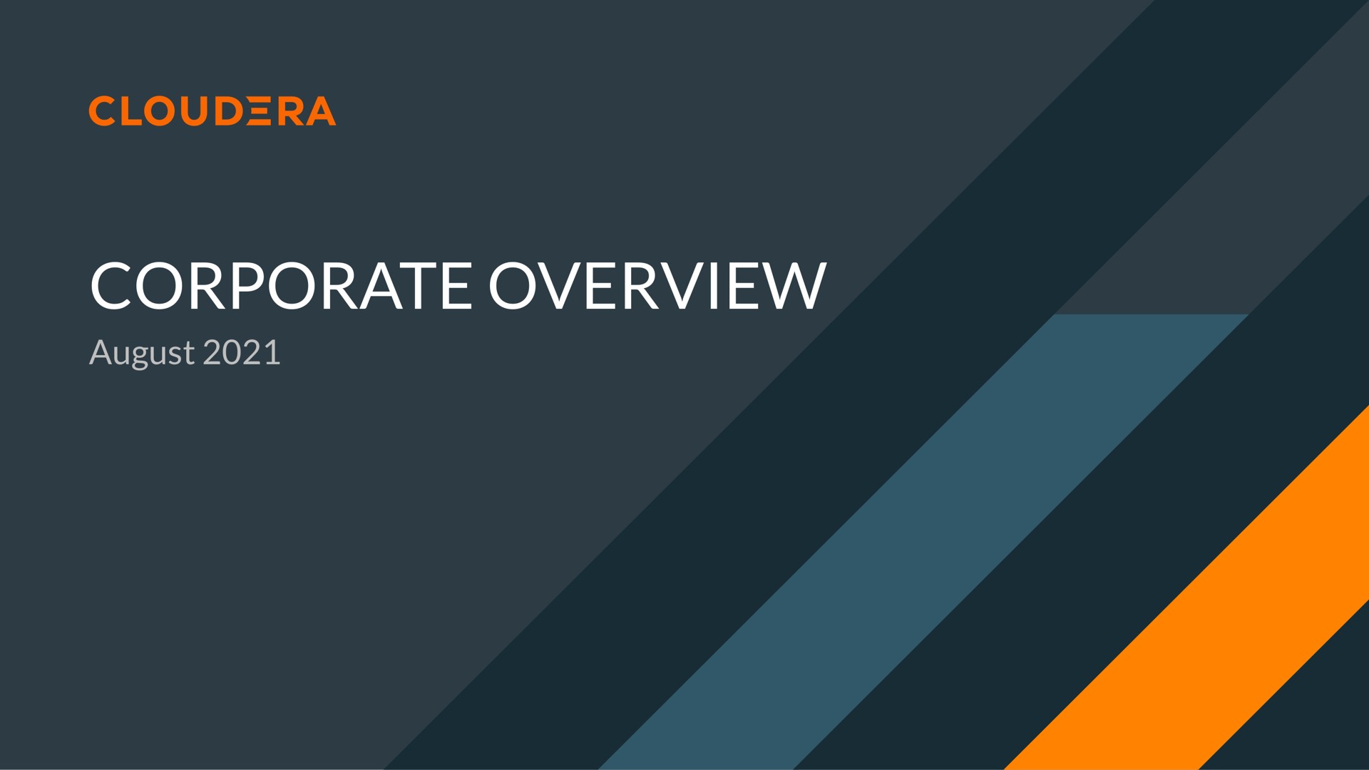 corporate overview august cloud | Cloudera