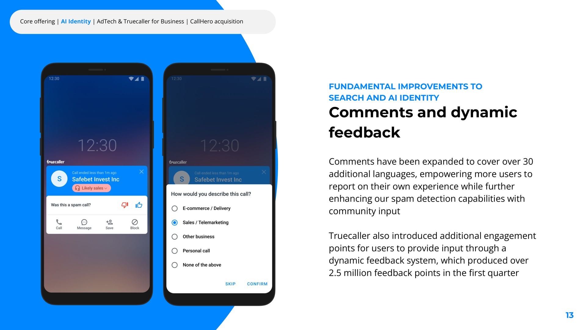 comments and dynamic feedback | Truecaller