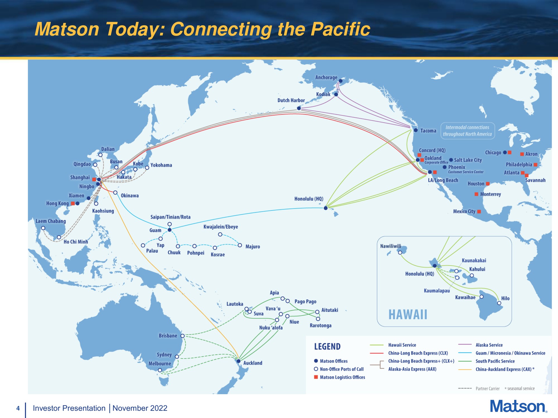 today connecting the pacific as | Matson