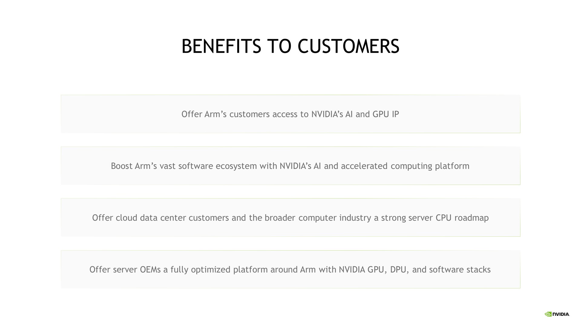 benefits to customers | NVIDIA