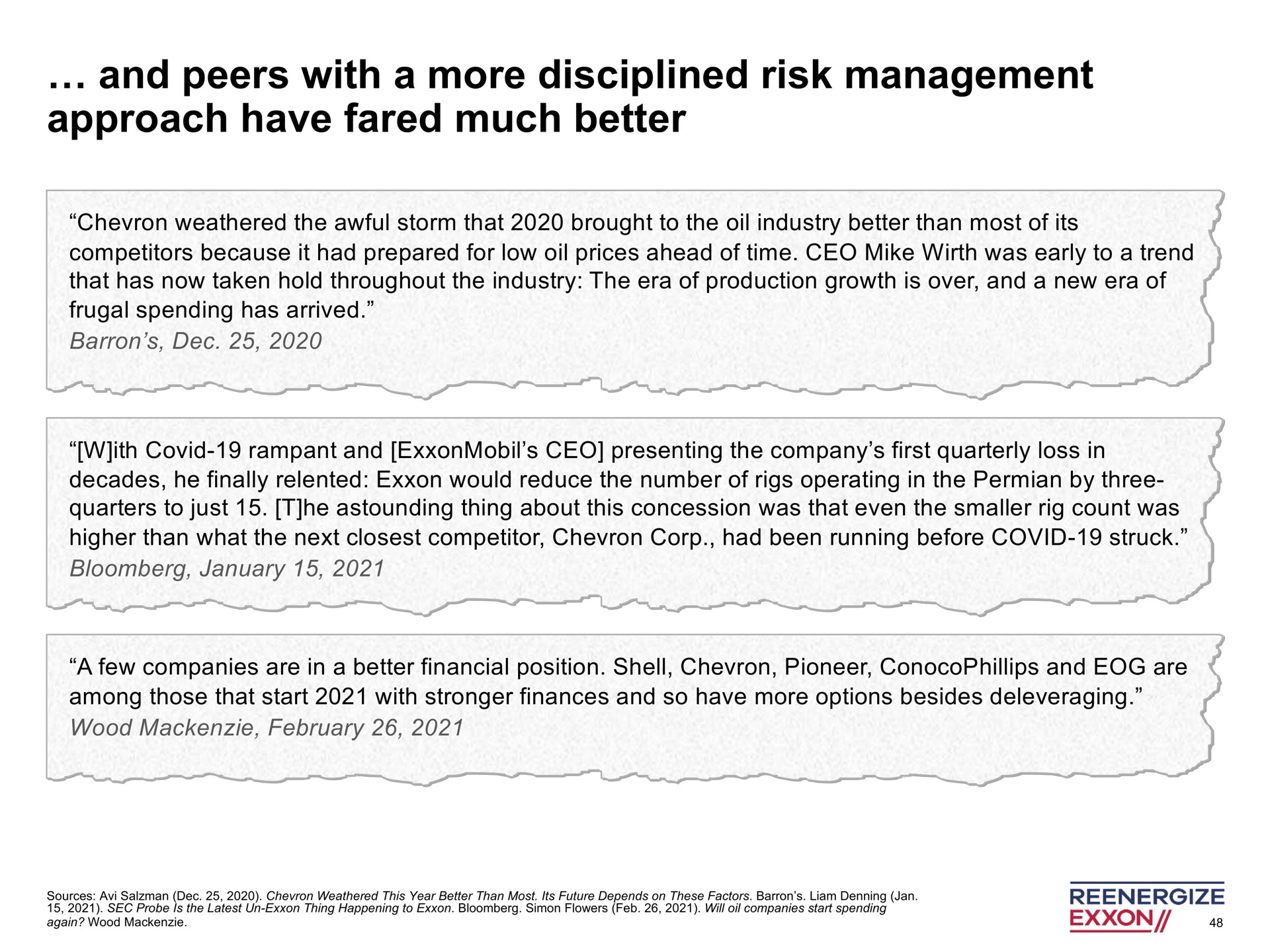 and peers with a more disciplined risk management approach have fared much better | Engine No. 1