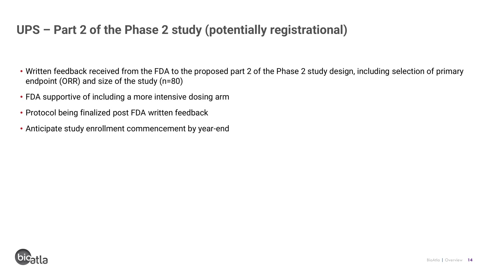 ups part of the phase study potentially registrational | BioAtla