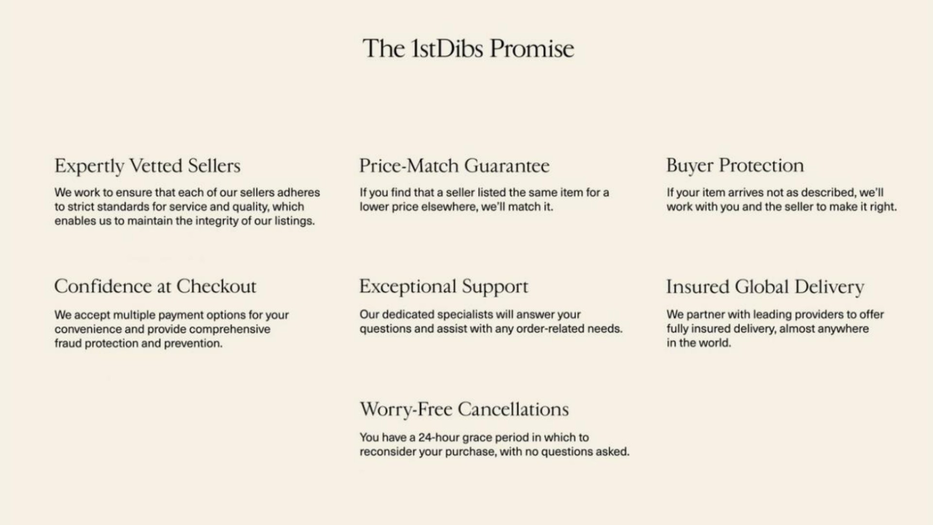 the promise insured global delivery | 1stDibs