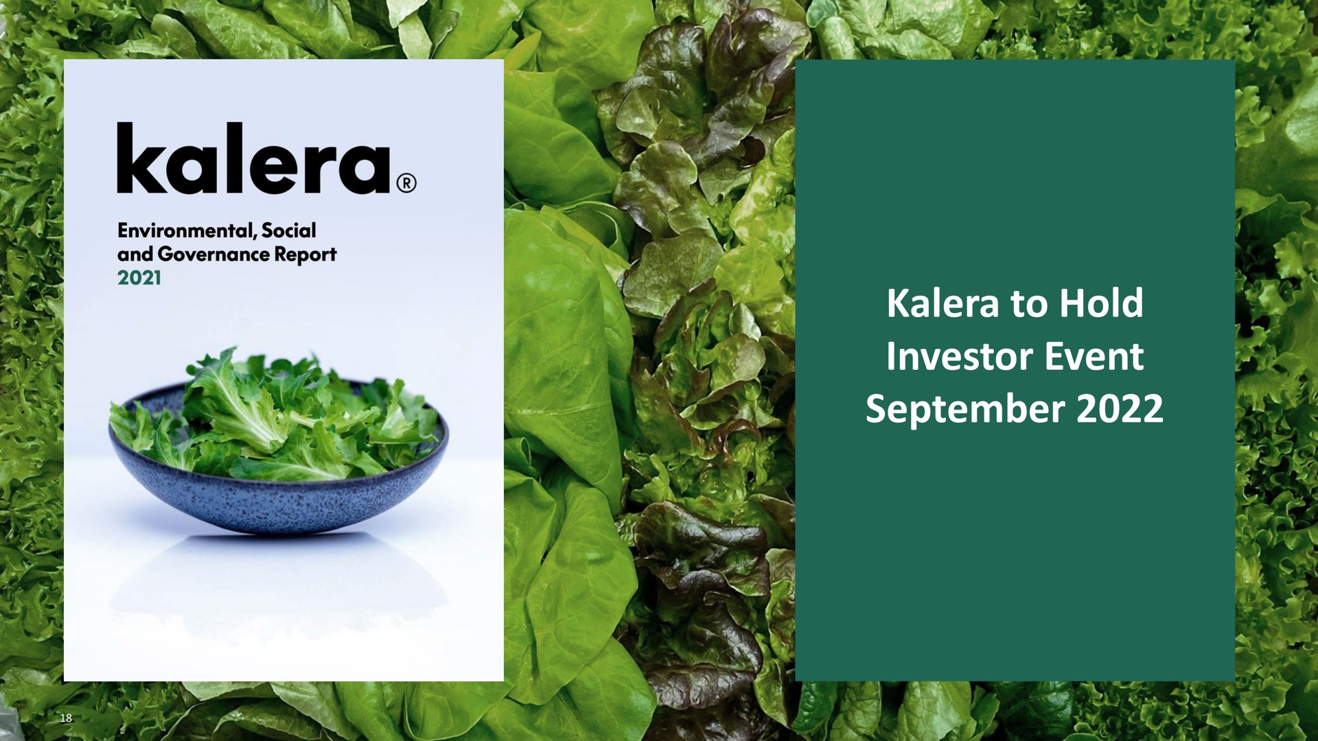 to hold investor event | Kalera