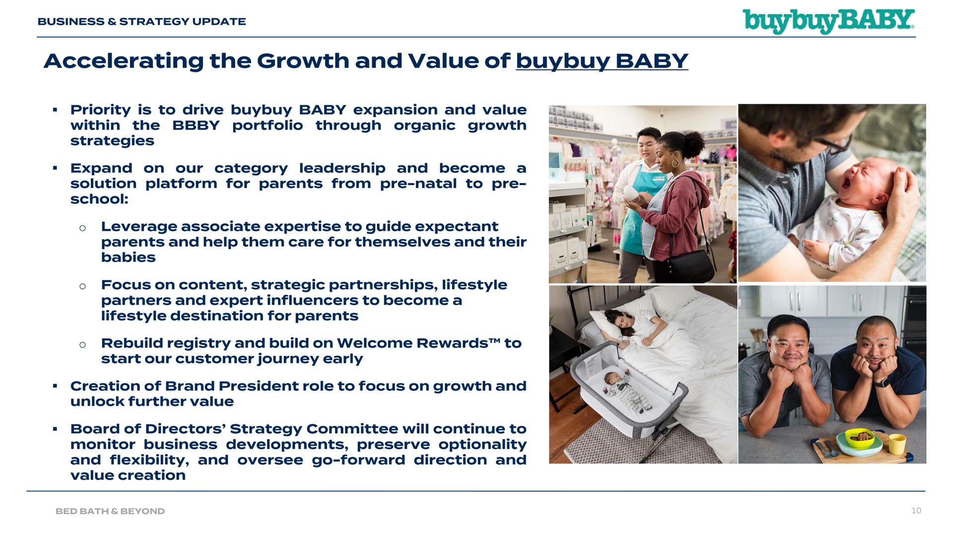 accelerating the growth and value of baby | Bed Bath & Beyond