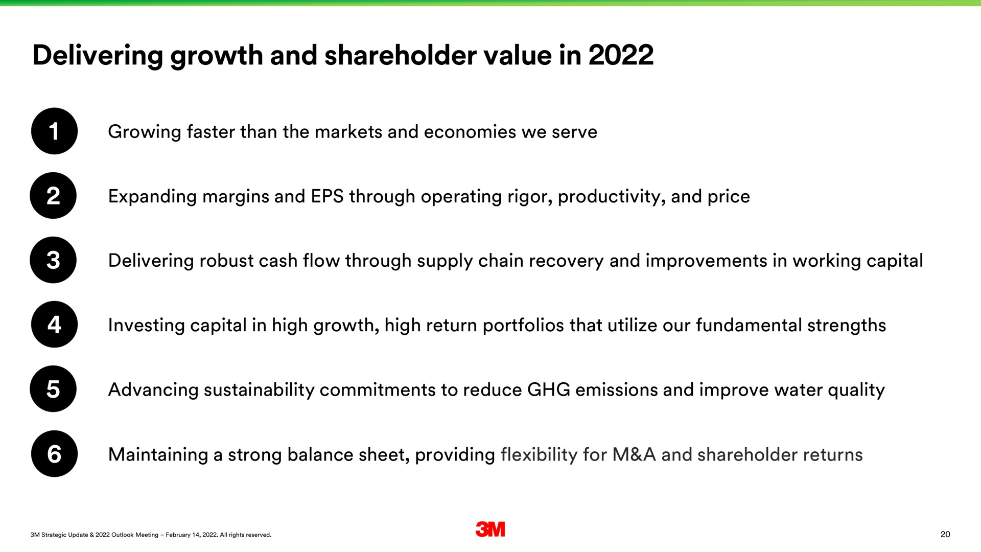 delivering growth and shareholder value in | 3M