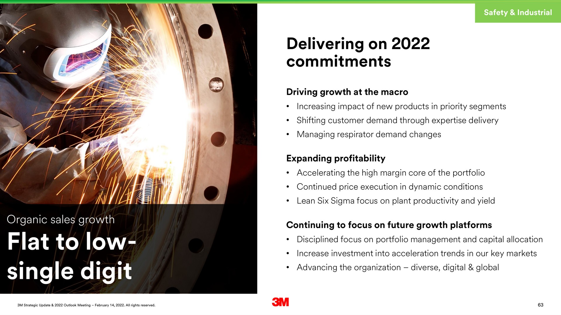 delivering on commitments flat to low single digit expanding profitability he | 3M
