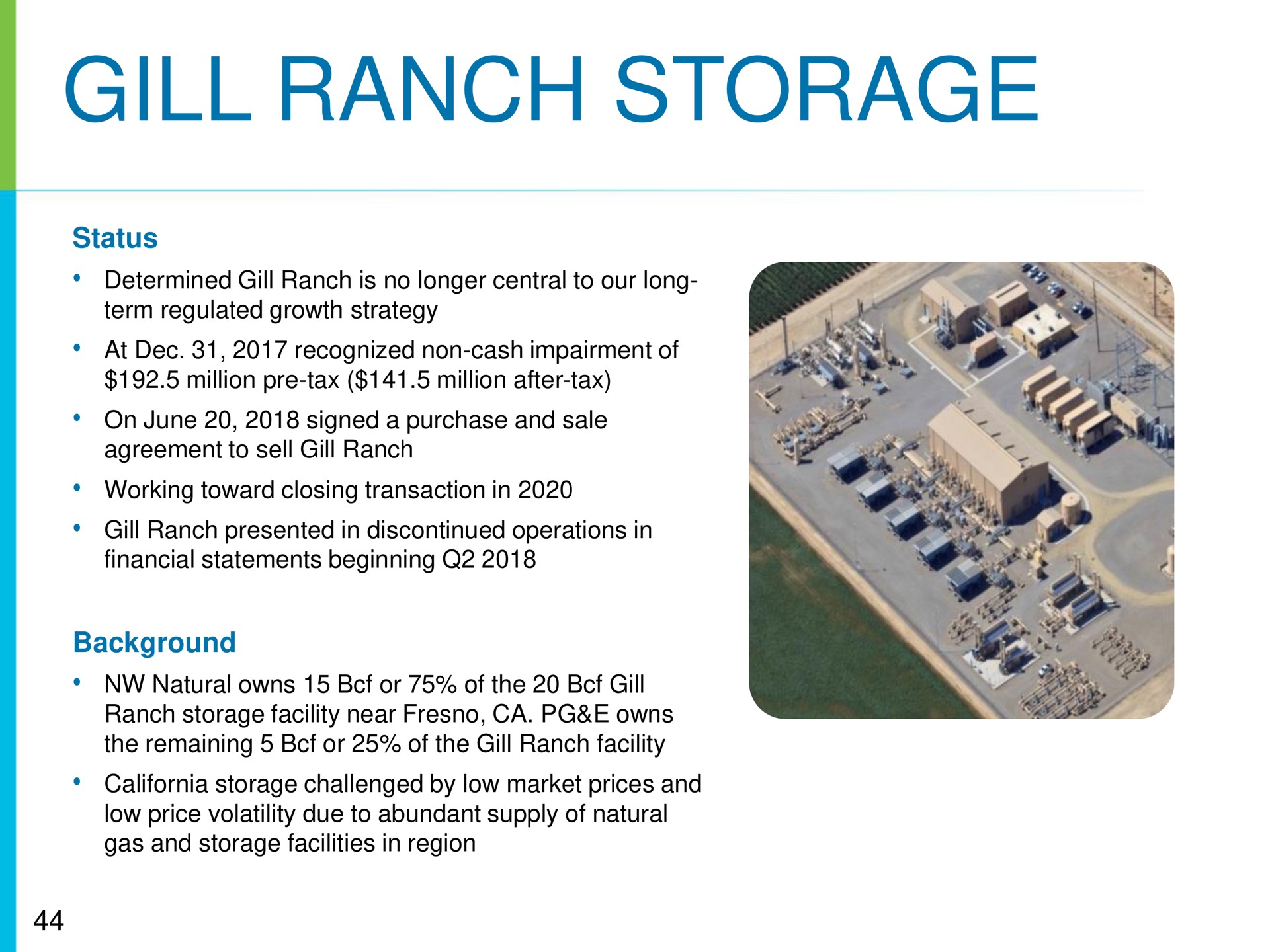 gill ranch storage | NW Natural Holdings
