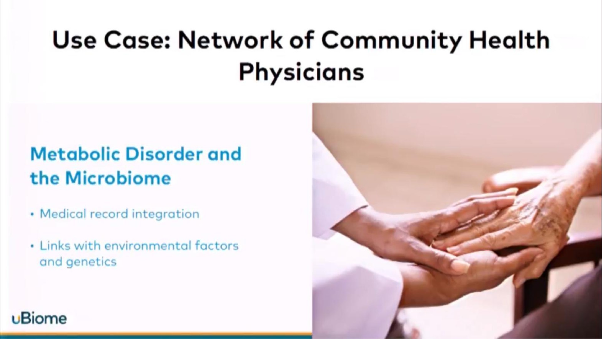 use case network of community health physicians | uBiome