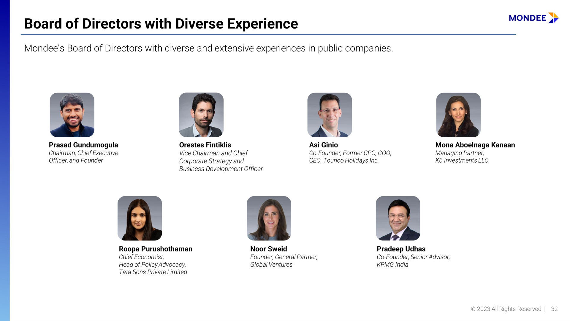 board of directors with diverse experience | Mondee