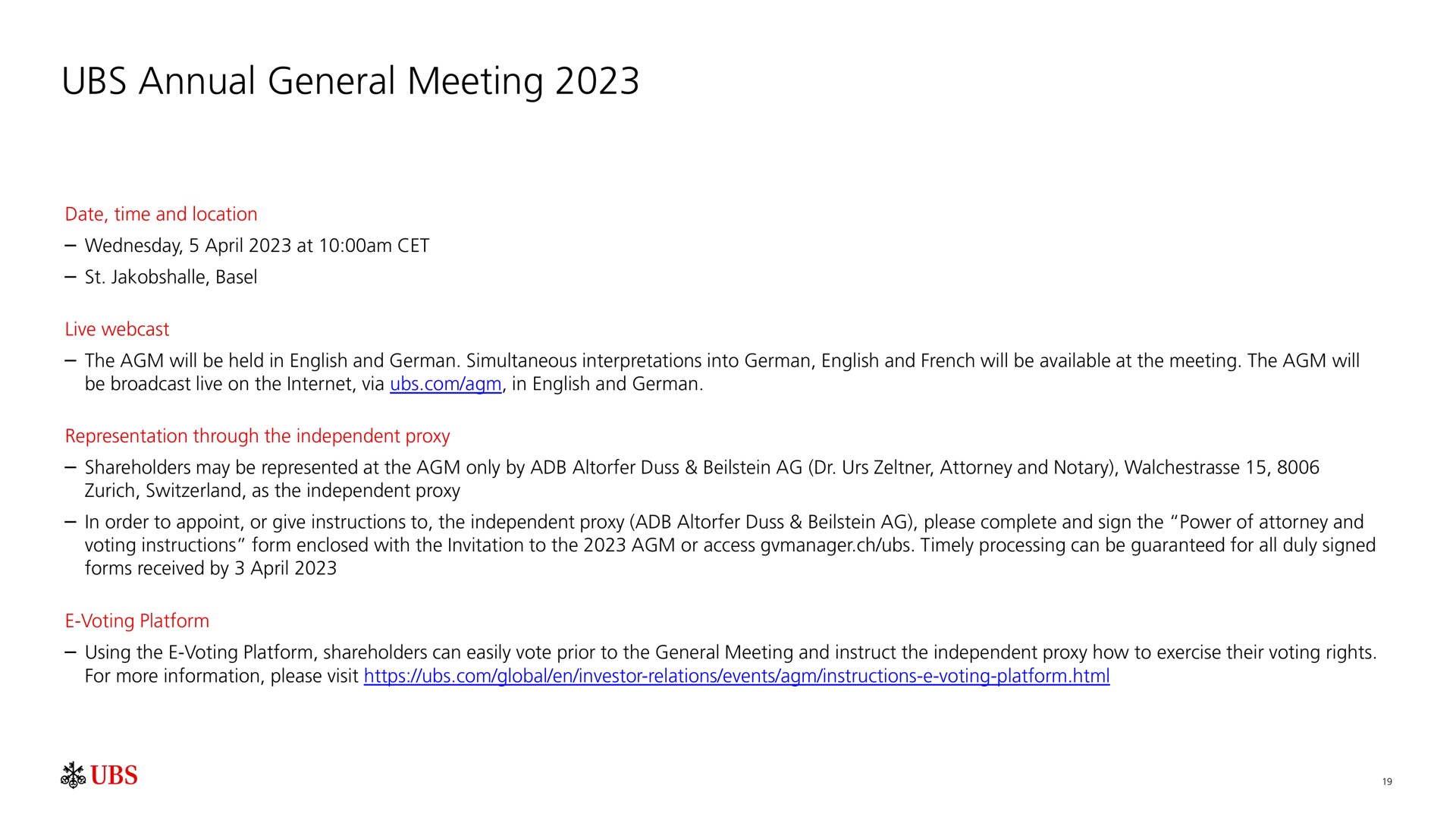 annual general meeting | UBS