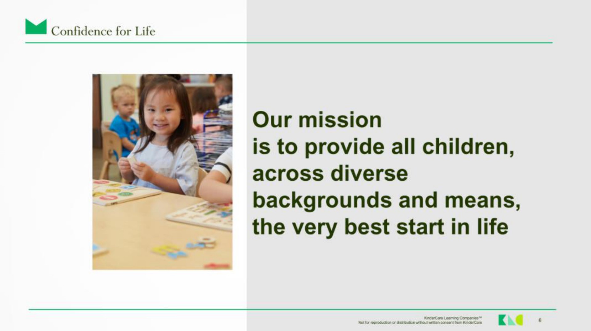 our mission is to provide all children across diverse backgrounds and means the very best start in life | KinderCare