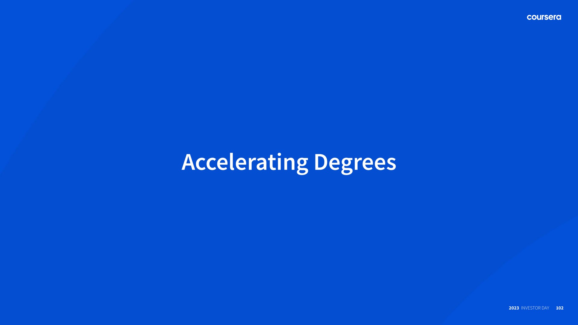 accelerating degrees | Coursera