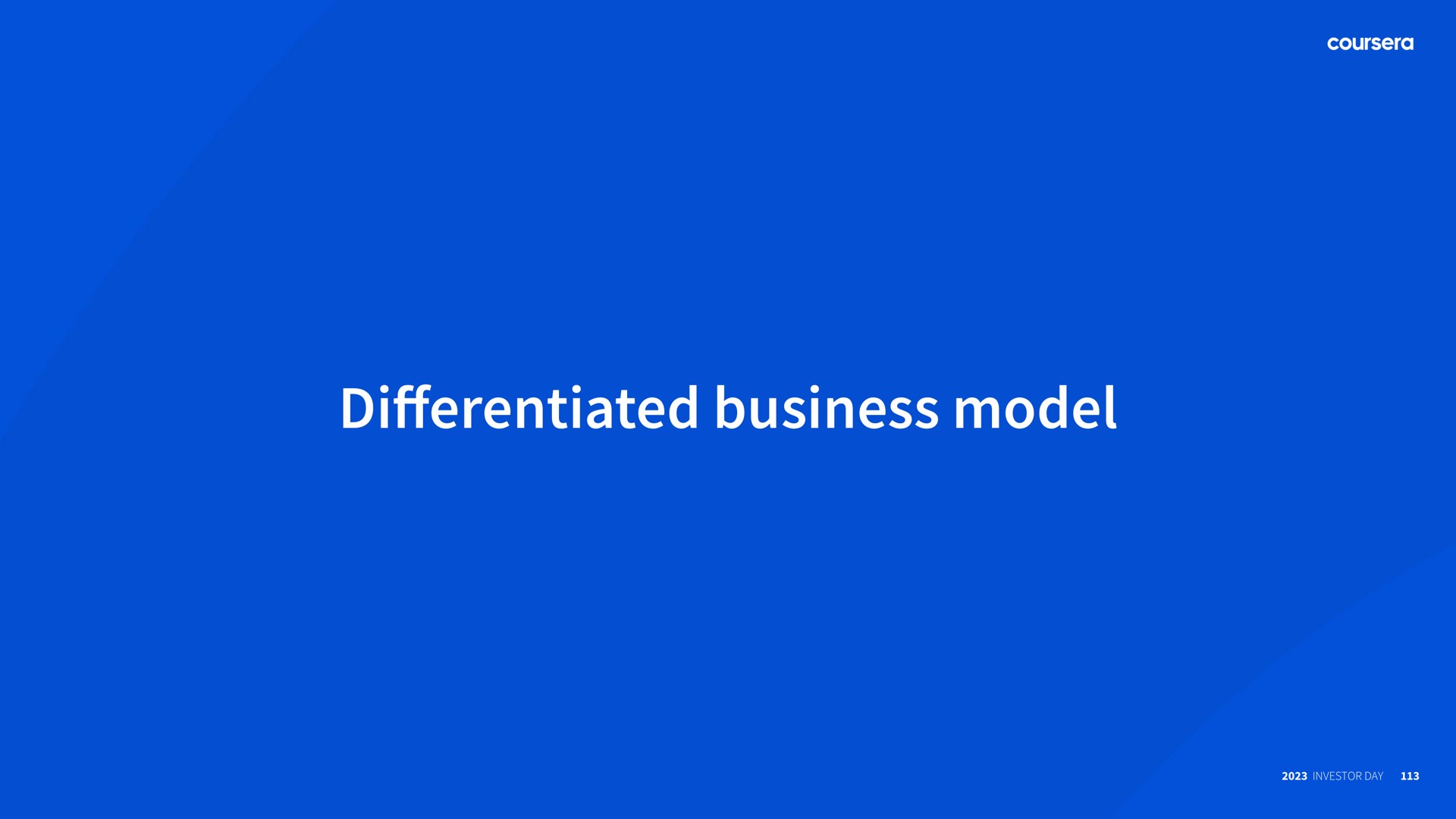 business model differentiated | Coursera