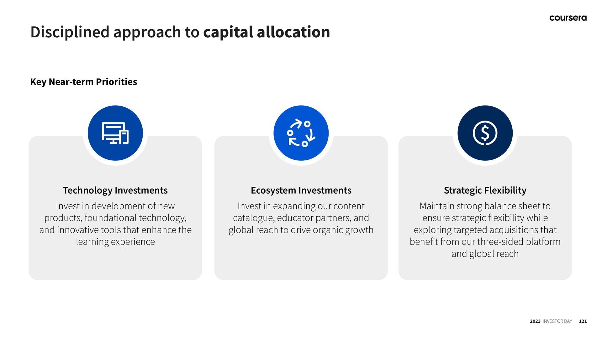 disciplined approach to capital allocation | Coursera