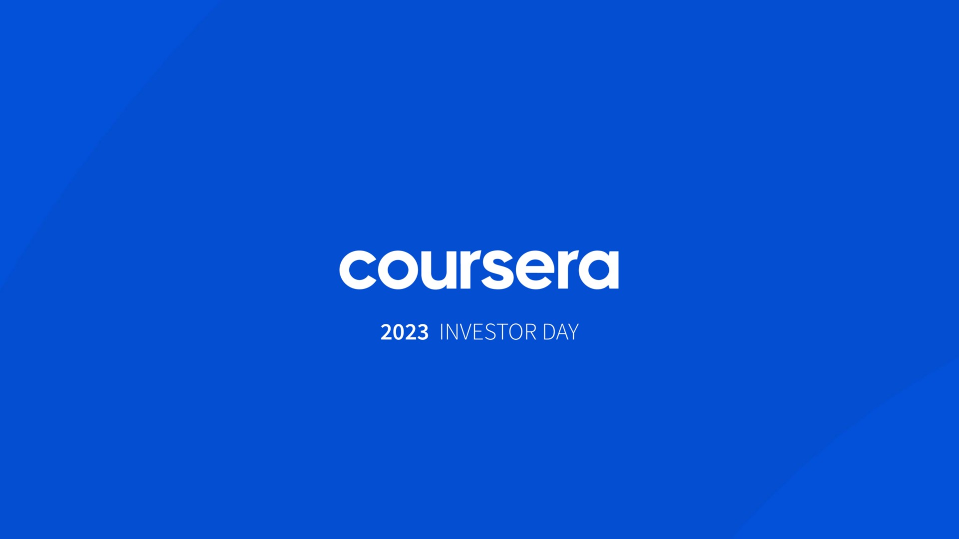 investor day | Coursera