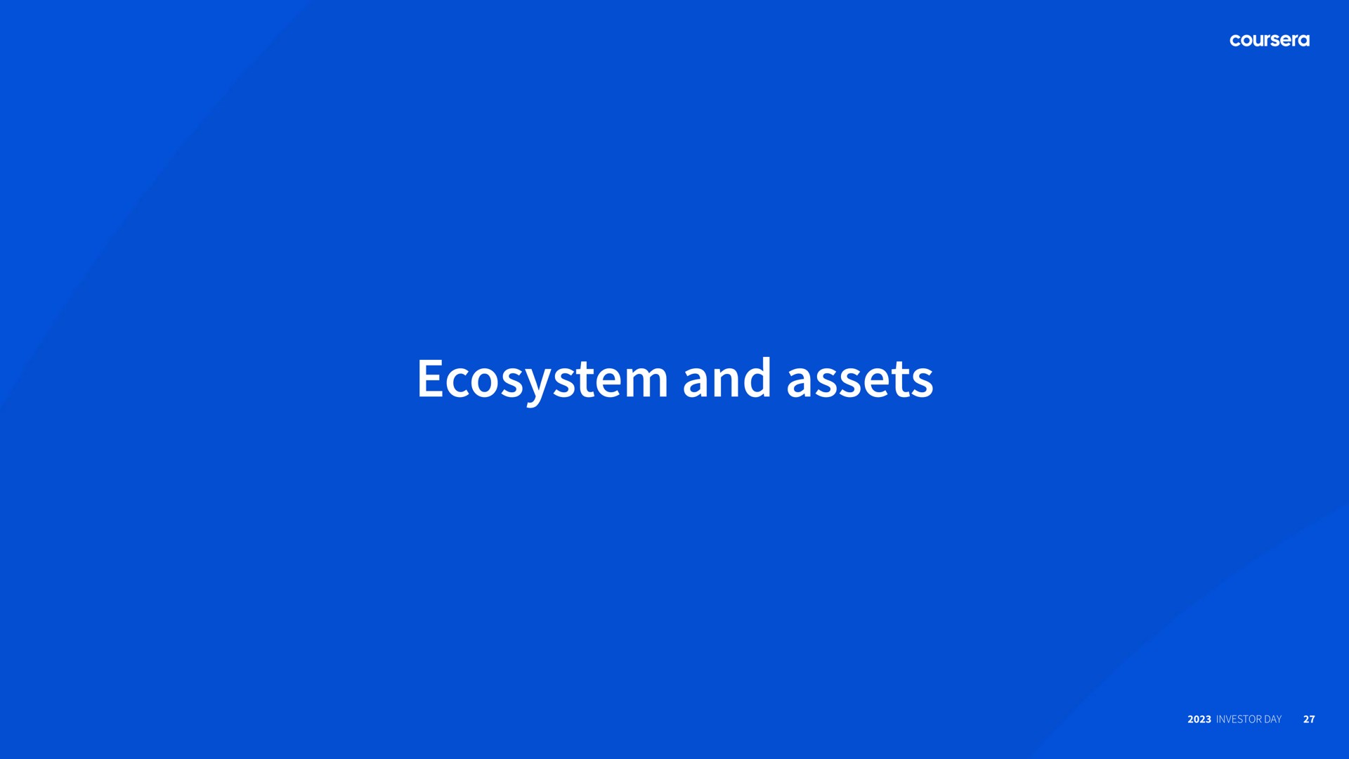 ecosystem and assets ale sal | Coursera